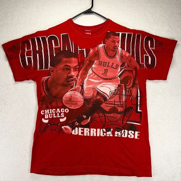 NBA Chicago Bulls Derrick Rose All Over Print Basketball T-Shirt L (No tag) - Picture 1 of 5